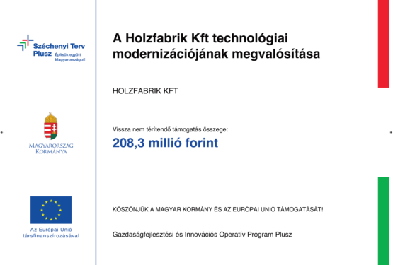 A Holzfabrik Kft technológiai modernizációjának megvalósítása